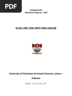 Guid Line For Applying Online: University of Veterinary & Animal Sciences, Lahore - Pakistan