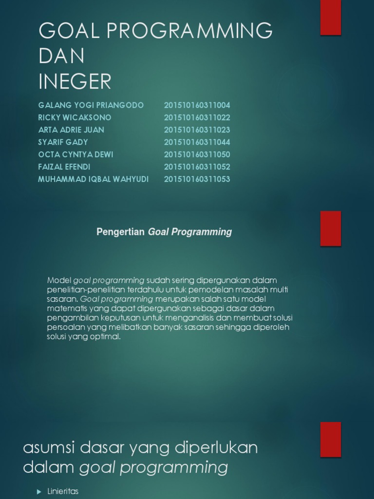 Goal Programming