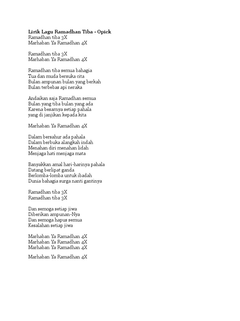 Lirik Lagu Pdf