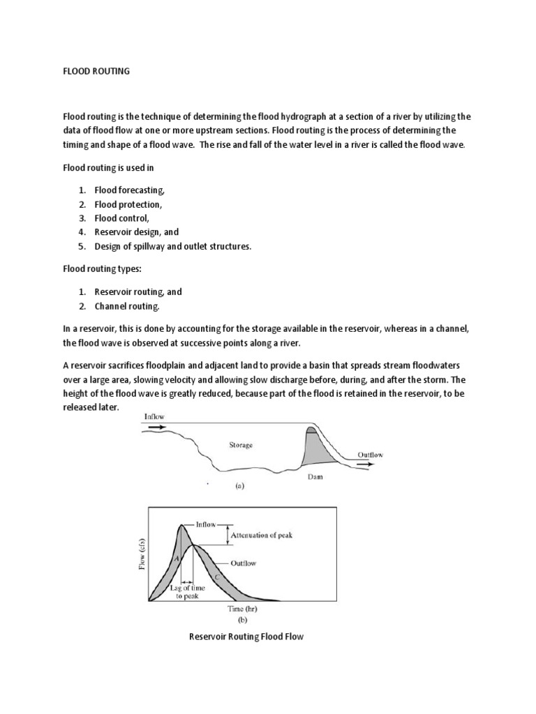 Flood Routing Report PDF Flood Reservoir