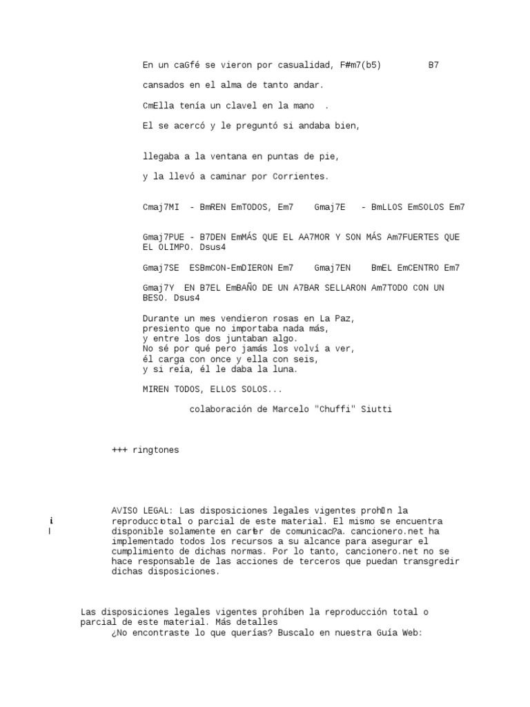 11 y 6 Fito Páez Letras y Acordes de Canciones Cancionero Net PDF