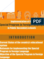 Implementation of The in Public Secondary Schools: Special Program in Foreign Language