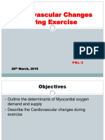 Cardiovascular Changes During Exercise: 28 March, 2016