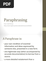 Paraphrasing