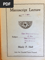 Hall, Manly P. - Manuscript Lectures No.01 - The Pros and Cons of The Sex Problem 2nd Ed.