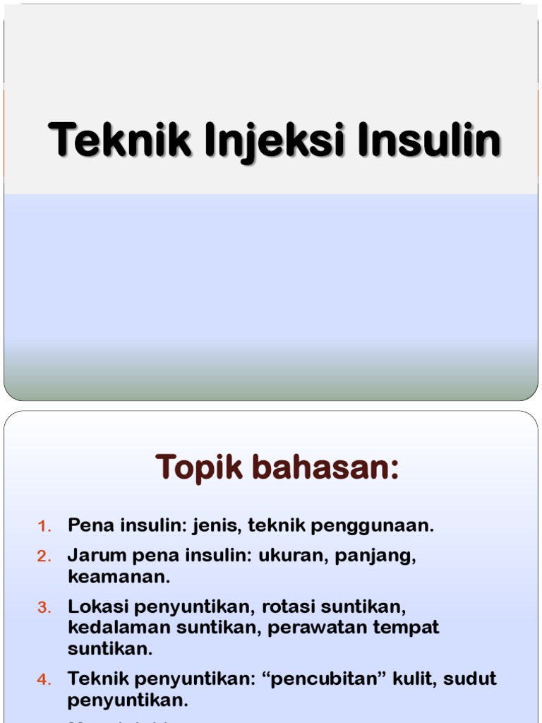 Teknik Penyuntikan Insulin yang Efektif | PDF