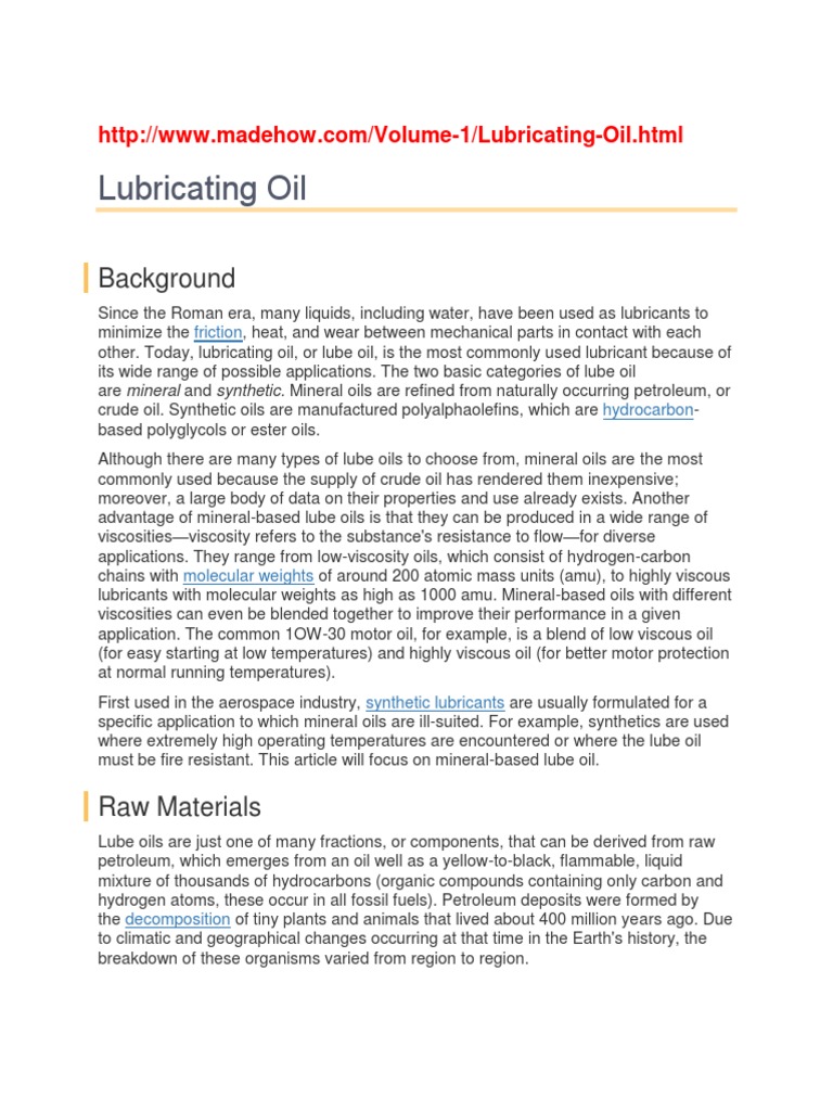 Proses Lubricating Oil PDF Lubricant Petroleum