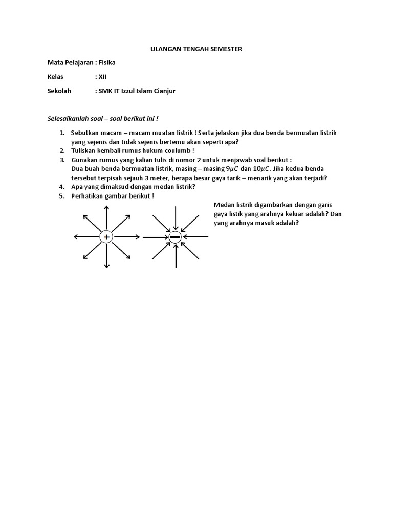 Soal UTS Kelas XII Semester 1