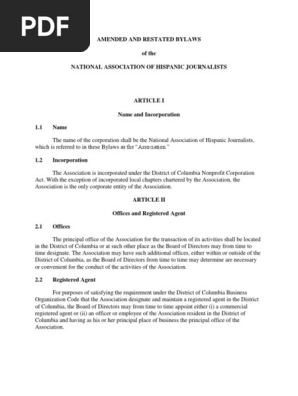 NAHJ D.C. Bylaws