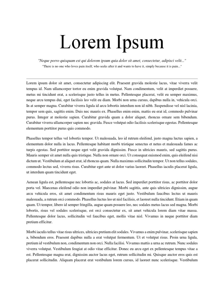 Latin Placeholder Text | PDF