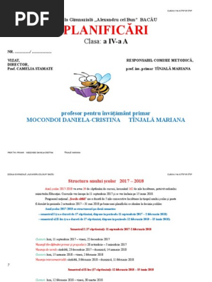 Planificare Cl Iv A Step20172018