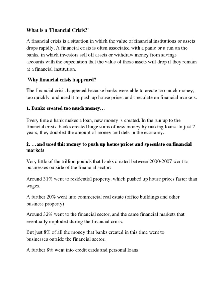 Understanding Financial Crises | PDF | Financial Crisis Of 2007–2008 ...