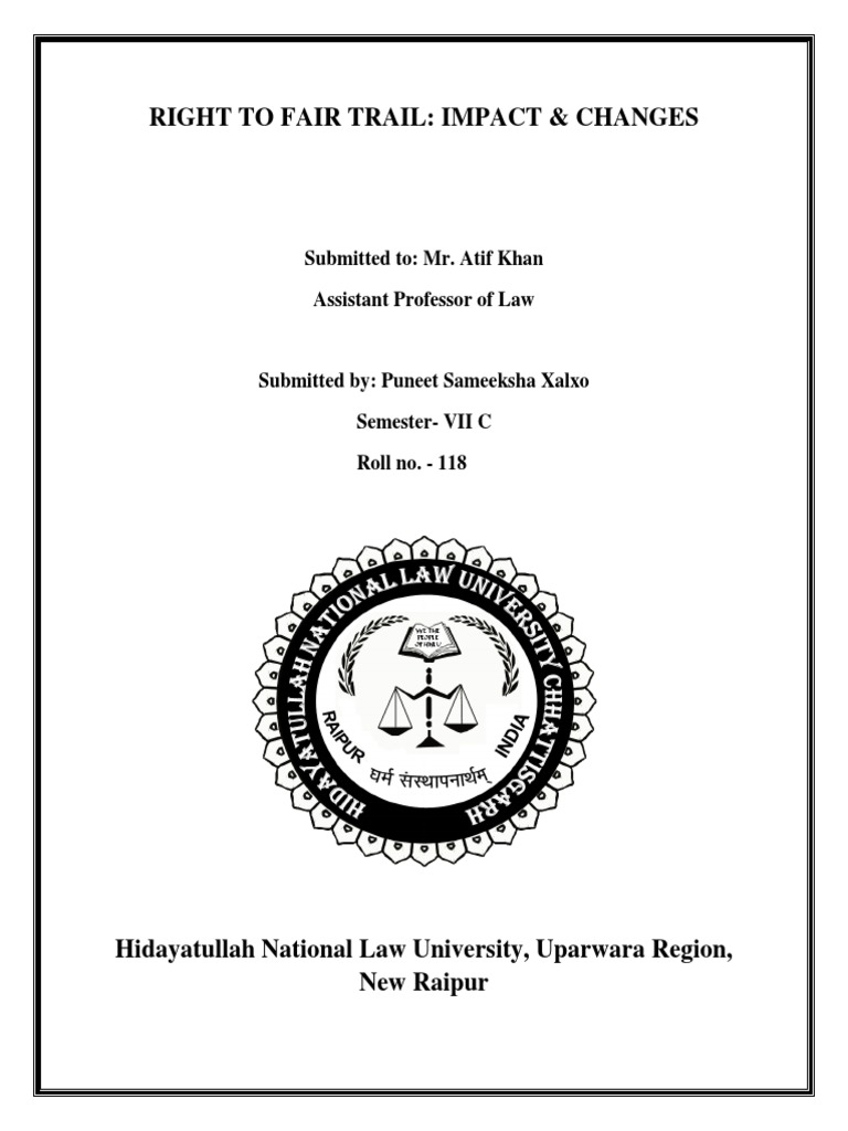 Right To Fair Trail Front Page | PDF