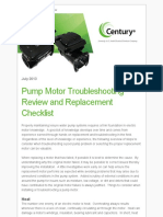 Pump Motor Troubleshooting Review and Replacement Checklist: July 2013
