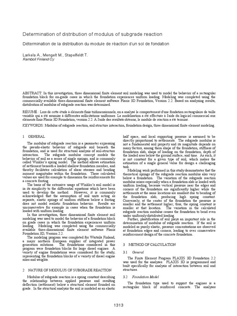 Determination of Distribution of Modulus of Subgrade Reaction | PDF ...