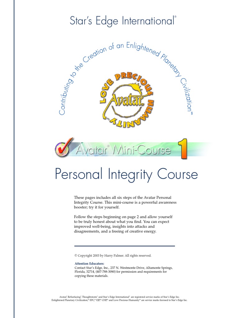 Personal Integrity Course | PDF | Self-Improvement