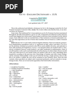 Navidictionary Pdf Verb Linguistic Typology