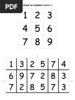 Bingo de Números Hasta 9