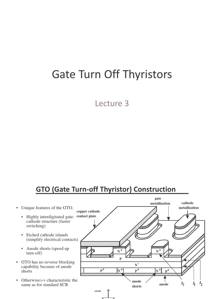 Lecture3Gate Turn Off Thyristors PDF Semiconductors Components