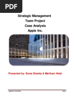 Strategic Management Team Project Case Analysis Apple Inc.: Presented By: Esraa Elseidy & Mariham Helal