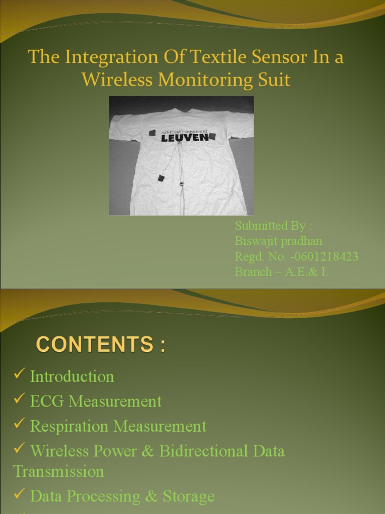The Integration of Textile Sensor in A Wireless Monitoring Suit | PDF