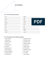 Binary Ionic Compounds Worksheet: Part 1. Name The Following Compounds