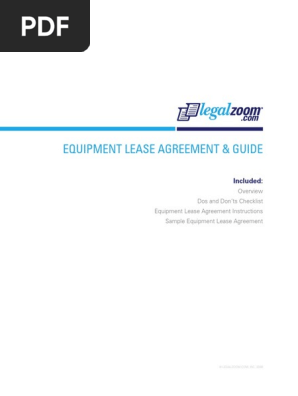 Equipment Lease Agreement