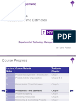 Project Management: Lecture Note: 4 Probabilistic Time Estimates