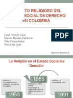 Aspecto Religioso Del Estado Social de Derecho en Colombia