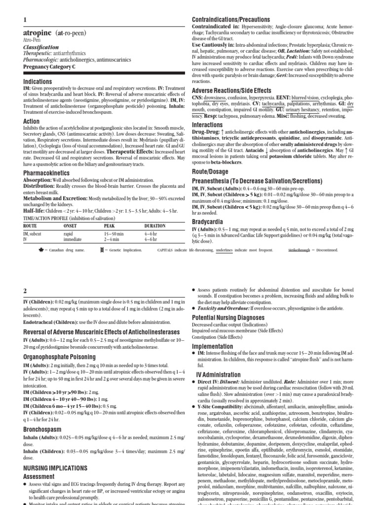 Atropine: Uses, Dosage, and Effects | PDF | Drugs | Medical Treatments
