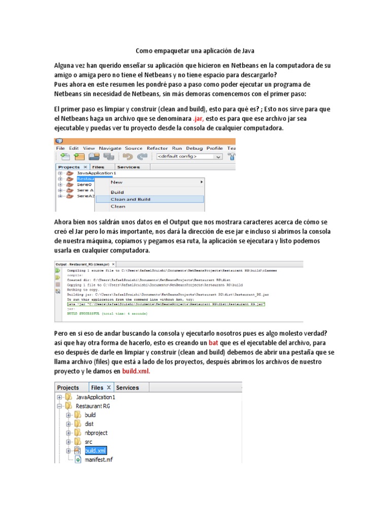 Empaquetar y ejecutar aplicaciones Java | PDF | Frijoles Netos ...