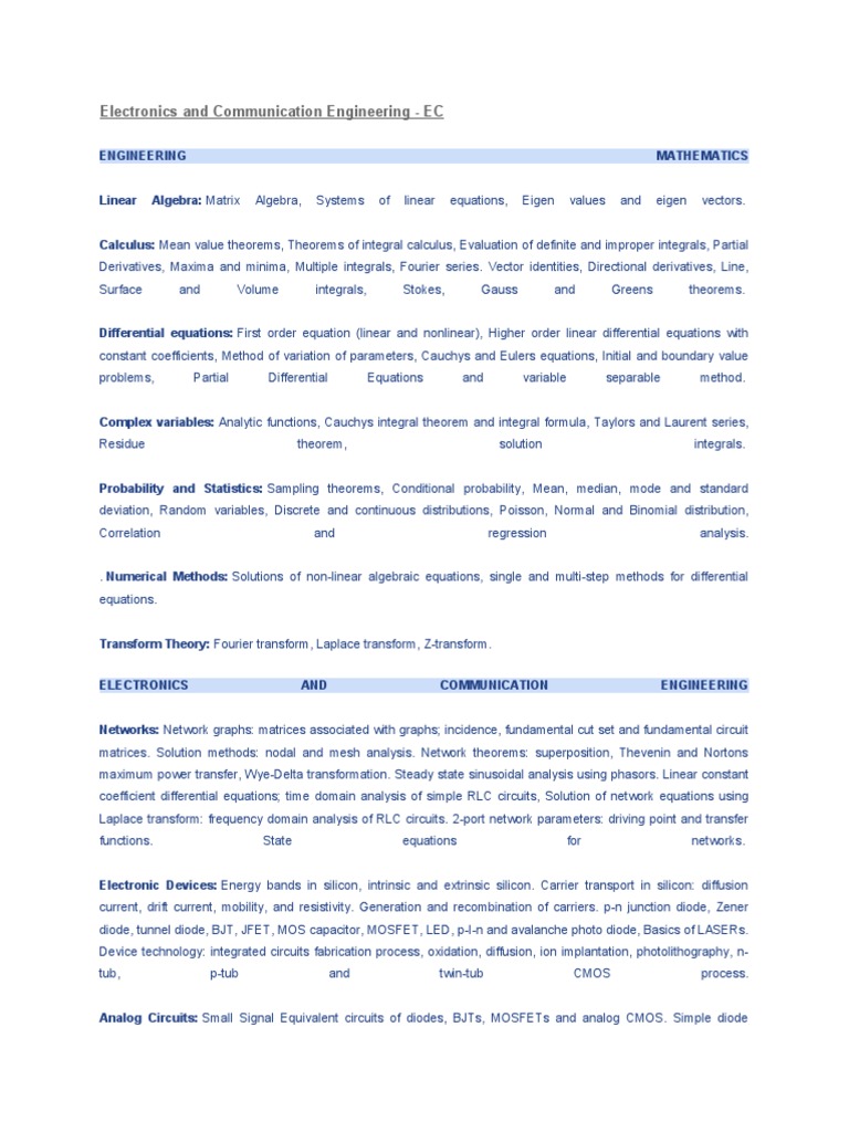 Electronics and Communication Engineering PDF Nature Mathematical