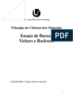 Ensaios de Dureza Vickers e Rockwell