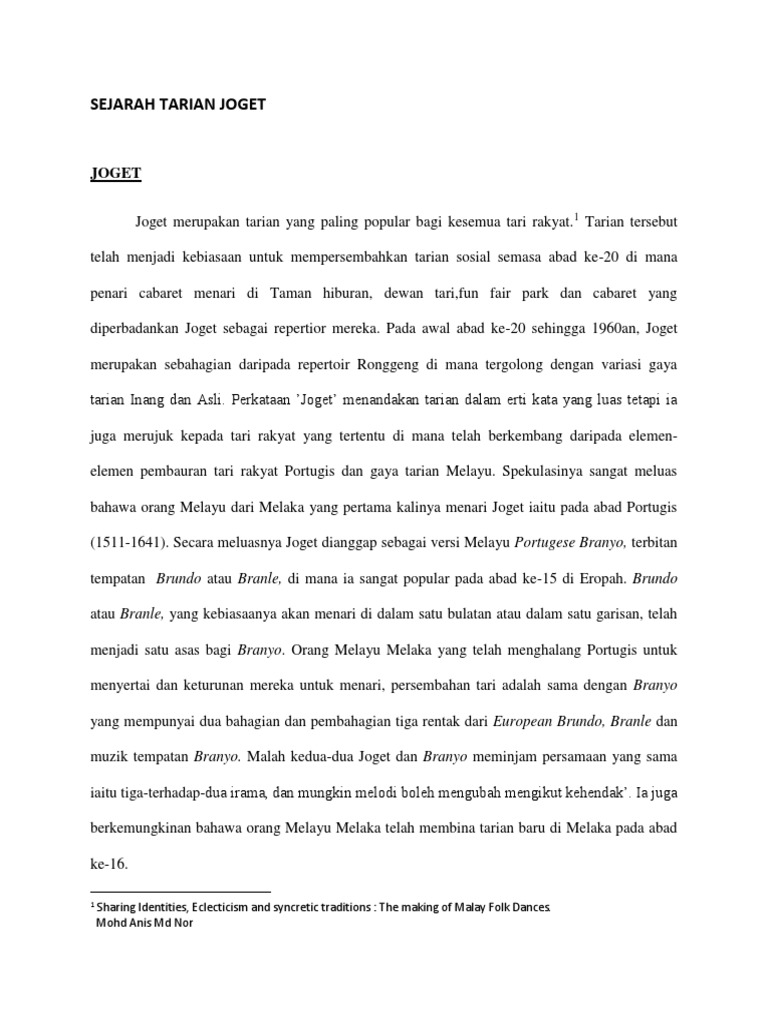 Sejarah Tarian Joget Pdf