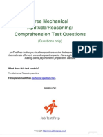 Free Mechanical Aptitude/Reasoning/ Comprehension Test Questions