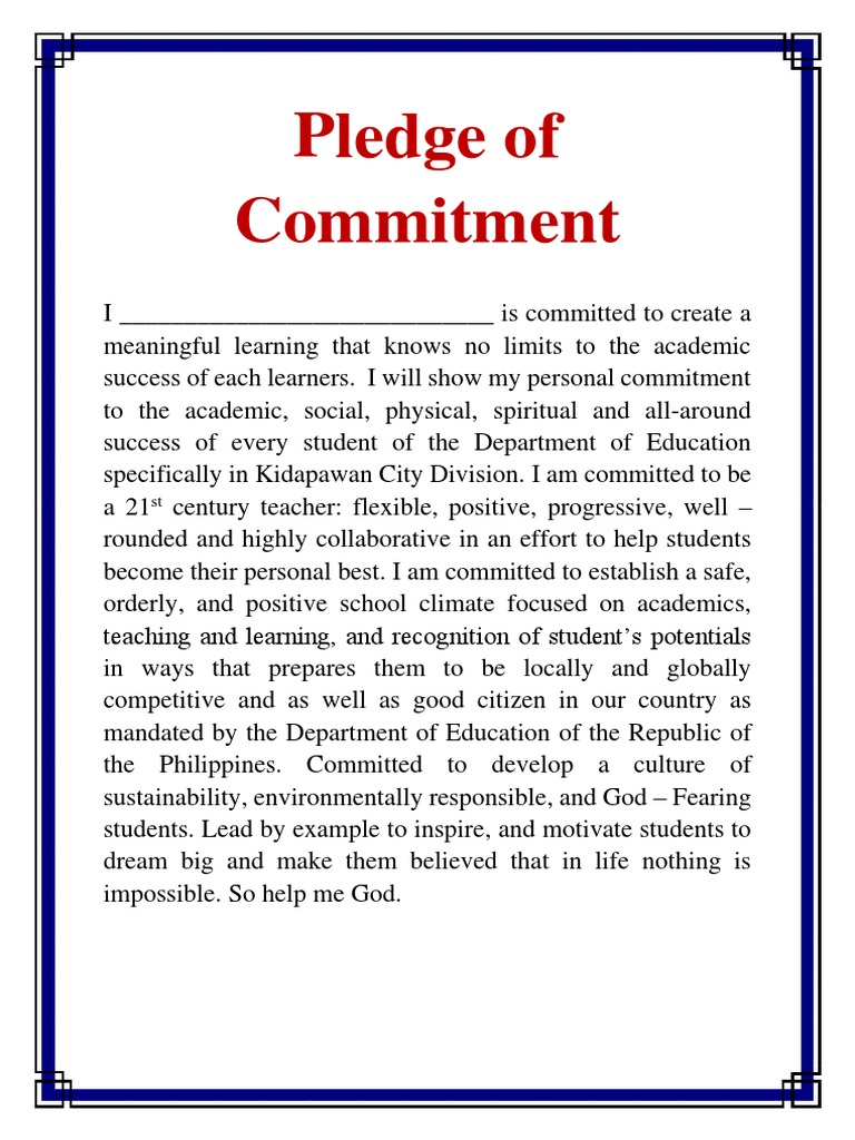 definition essay of commitment