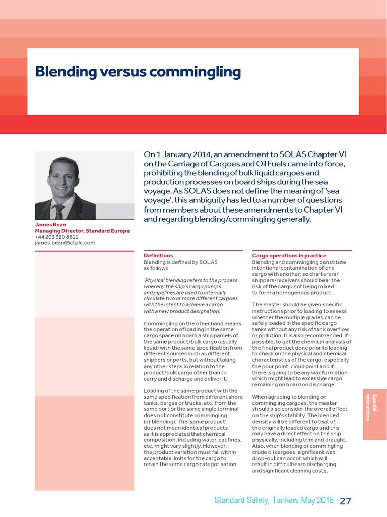 Blending Versus Commingling | PDF | Cargo | Ships