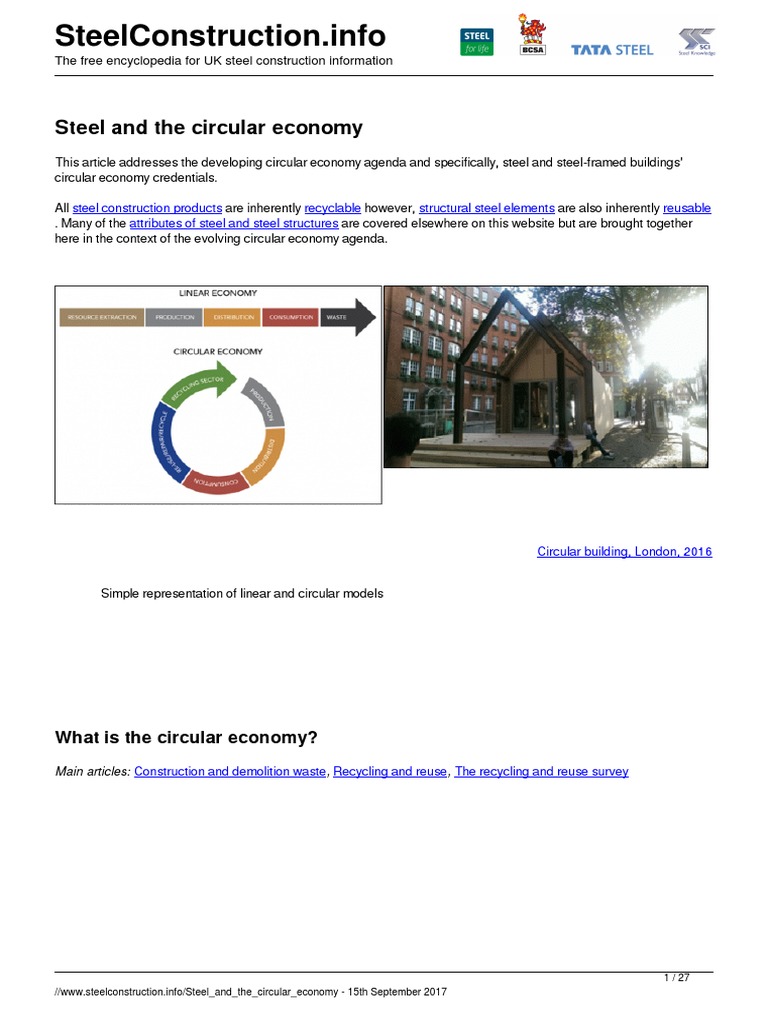 Steel and The Circular Economy | PDF | Reuse | Recycling