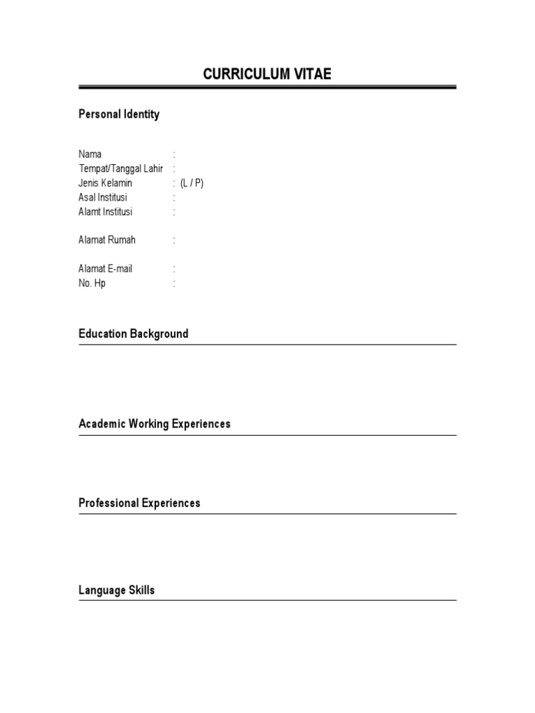 Personal Identity in Curriculum Vitae | PDF