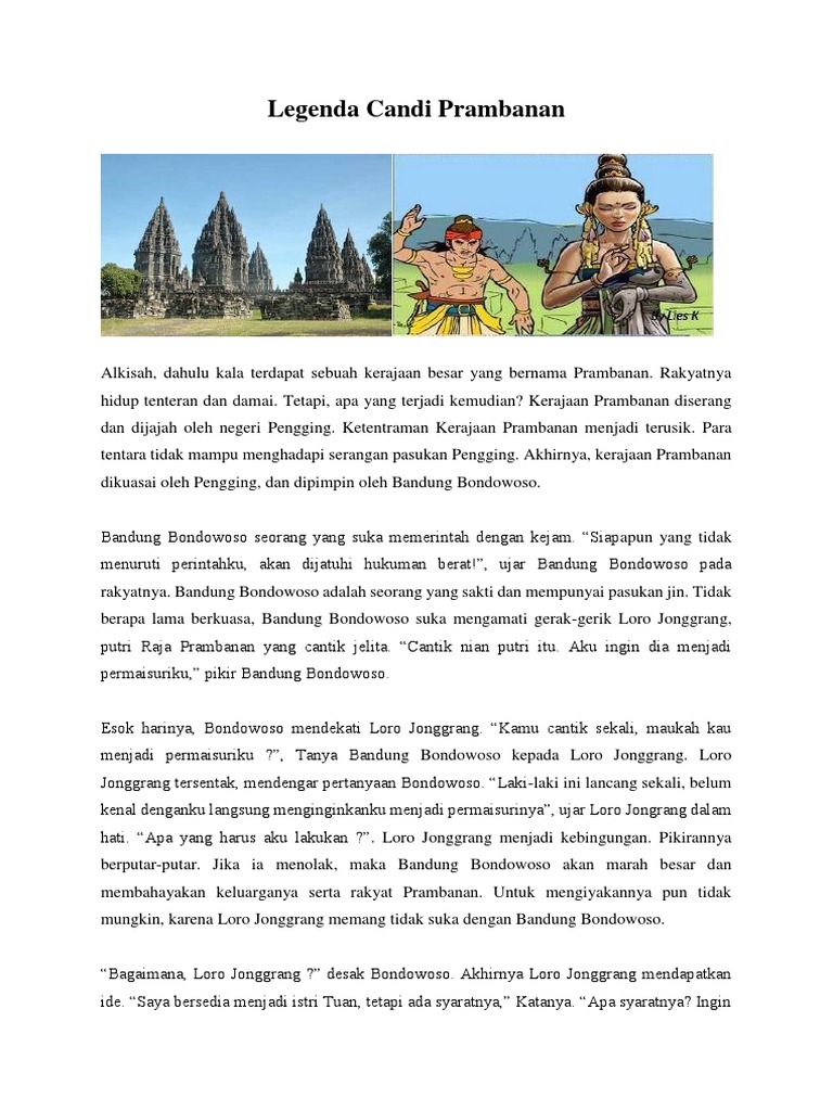 Cerita Legenda Candi Prambanan Dalam Bahasa Jawa