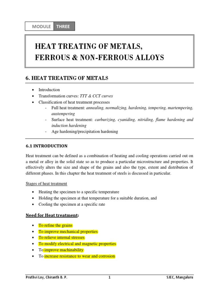 Heat Treatment Processes for Metals | PDF | Heat Treating | Annealing ...