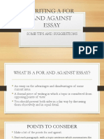 Writing A For and Against Essay