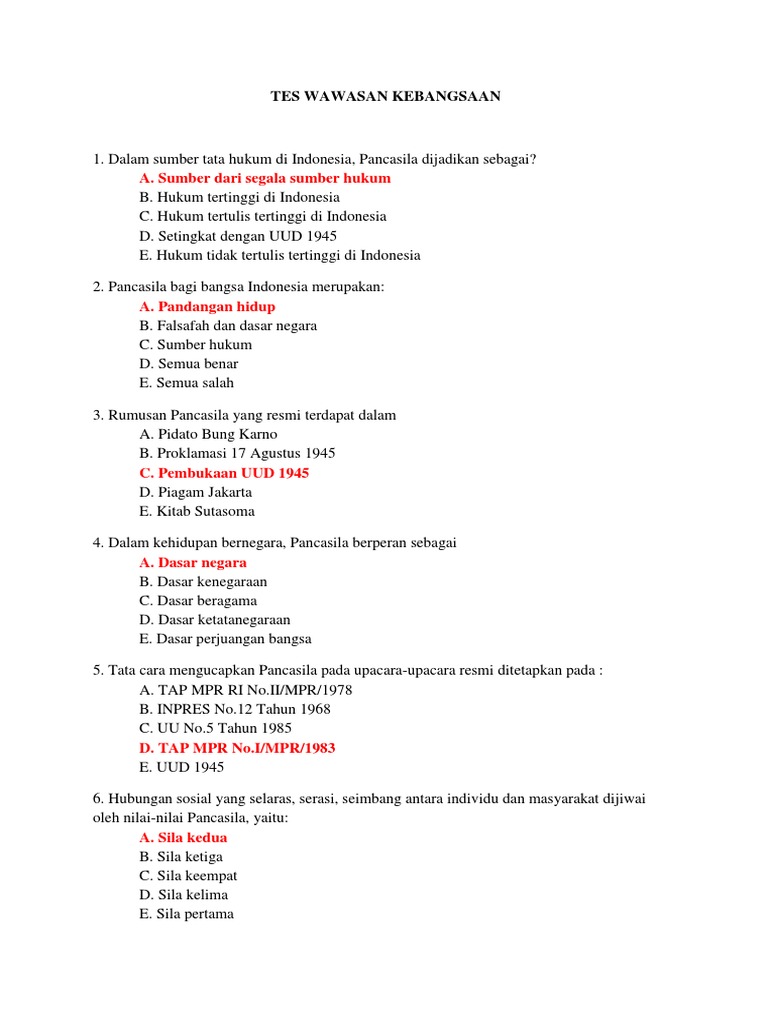 Tes Wawasan Kebangsaan