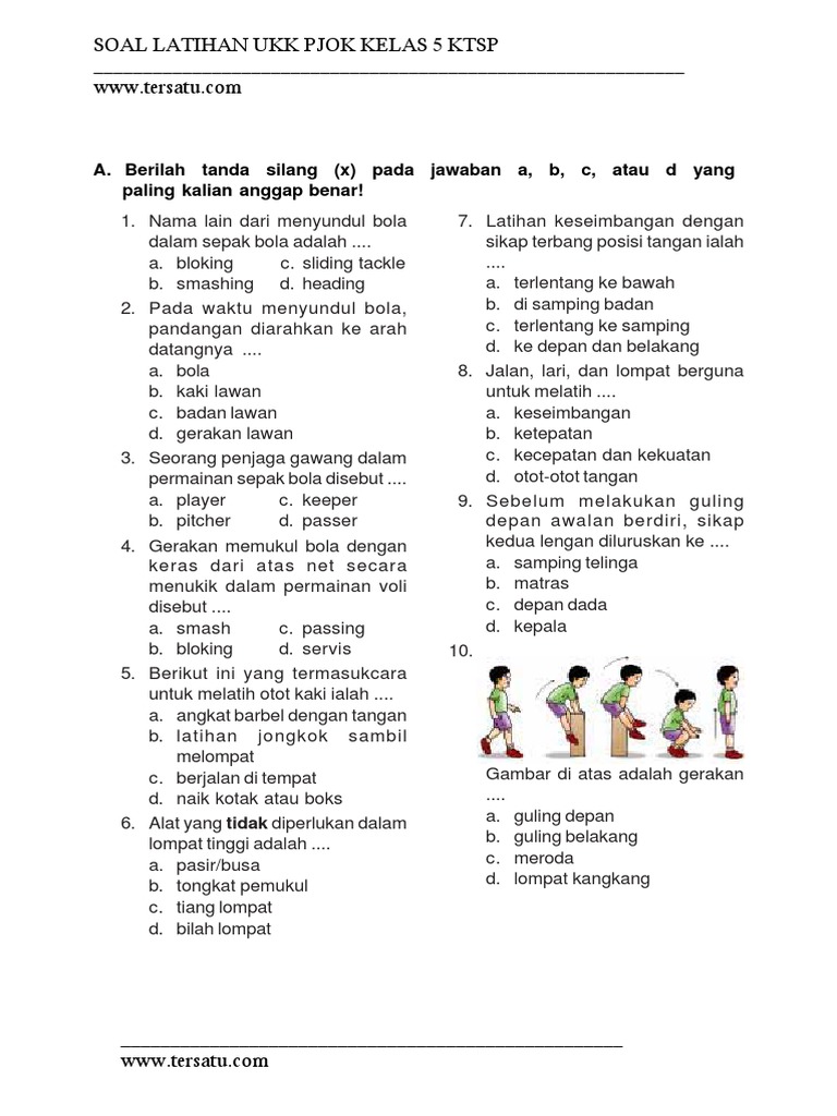 Soal Ukk Pjok Kelas 5