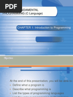 Dec2012 - Fundamental PROGRAMMING (C Language) : CHAPTER 1: Introduction To Programming