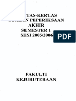 Kertas-Kertas Soalan Peperiksaan Akhir Semester 1 Sesi 20052006 PDF