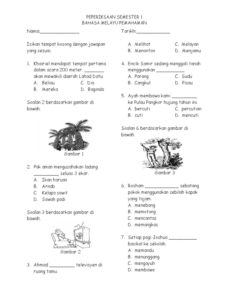 Soalan Kertas 1 Bahasa Melayu Tahun 3 Pdf