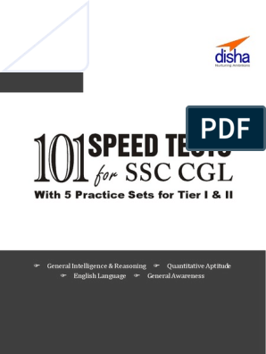 SSC Combined Graduate Level (Tier I & Tier II) Exam 101 Speed 