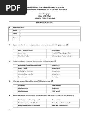 Borang Soal Selidik Geografi Amalan Kitar Semula