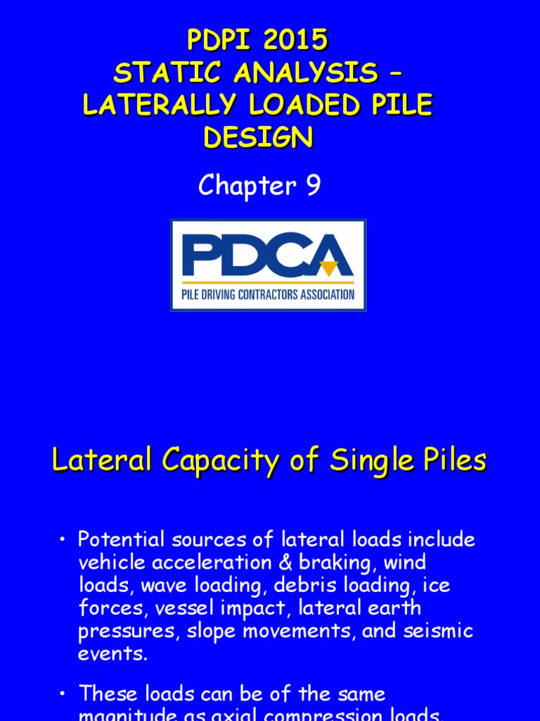 Lateral Load Design for Piles | PDF | Deep Foundation | Bending